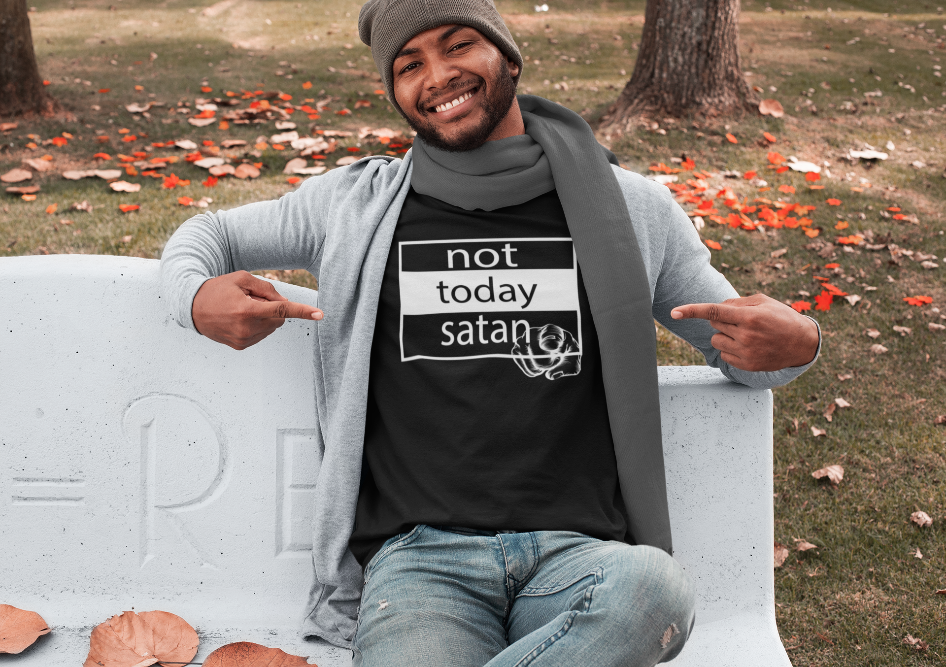 not today satan Short-Sleeve Unisex T-Shirt Black / S not today satan Short-Sleeve Unisex T-Shirt Black / S